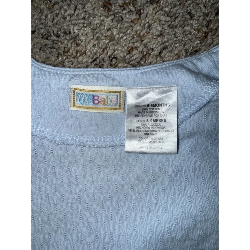 McBaby Baby Boys Blue‎ 2 pc. romper  outfit Size 6-9 months Kingdom Fairytale